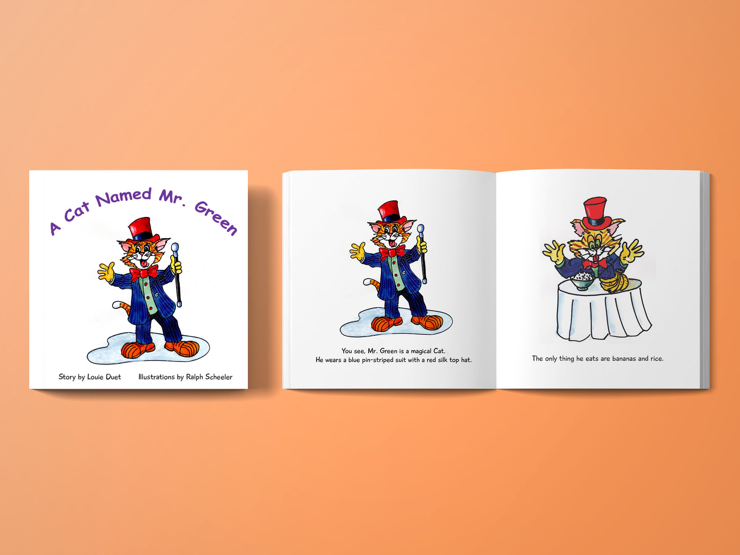 A_Cat_Named_Mr_Green_By_Louie_Duet_Illustrated_Childrens_Book